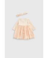 MOTHERCARE kleita ar garām piedurknēm, zeķubikses un galvas lenta, IF380 92