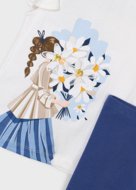 MAYORAL lühikeste varrukatega t-särk + retuusid, porcelain, 3.724-88, 128  cm