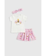 MOTHERCARE lühikeste varrukatega särk, seelik ja peapael, HC531