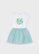 MAYORAL lühikeste varrukatega t-särk + seelik 6E, anise, 3953-32