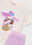 MAYORAL lühikeste varrukatega t-särk +lühikesed püksid, lilac, 3.231-76, 134  cm