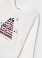 MAYORAL pikkade varrukatega t-särk 3D, kreemjas värv, 92 cm, 2007-55