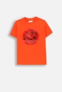 COCCODRILLO t-shirt GRUNGE SWAMP BOY KIDS, punased, ZC4143201GBK-009-122, 122 cm