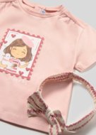 MAYORAL lühikeste varrukatega t-särk +peapael, peony, 1.081-12, cm