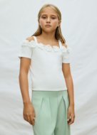 MAYORAL lühikeste varrukatega t-särk, natural, 6.003-95, 140 cm