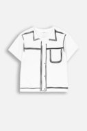 COCCODRILLO t-shirt CARTOONS GIRL JUNIOR, valged, ZC4143202CGJ-001-164, 164 cm
