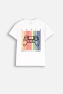 COCCODRILLO t-shirt EVERYDAY BOY A, valged, ZC4143211VBA-001-152, 152 cm