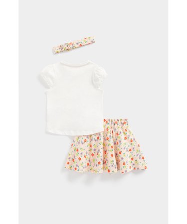 MOTHERCARE lühikeste varrukatega t-särk, seelik + peapael, EA544 620972