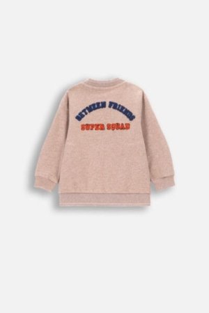 COCCODRILLO sweatshirt BETWEEN FRIENDS BOY NEWBORN, beige, ZC4132201BBN-002-086, 86 cm 