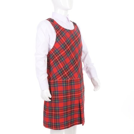 MAMAJUM sarafan slim fit 10-000017, ruuduline, punane, 146/152 cm 