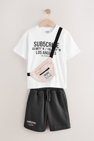 NEXT lühikeste varrukatega t-särk, lühikesed püksid ja käekott, AG3518 140