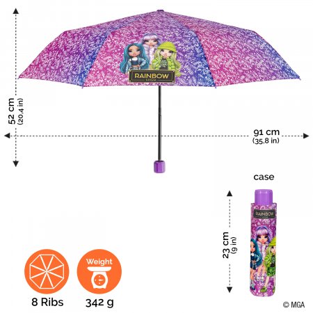 PERLETTI mini vihmavari Rainbow High 50/8, 75422 75422