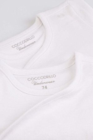 COCCODRILLO pikkade varrukatega bodi 2 tk, BASIC UNDERWEAR, valge, XCX413601BAU 