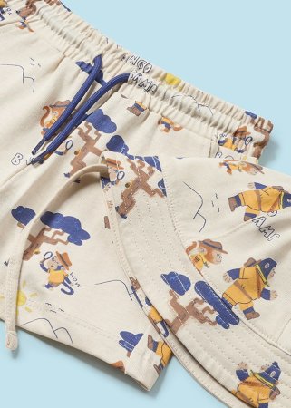 MAYORAL lühikeste varrukatega t-särk + lühikesed püksid + müts 3D, clay, 1653-89 