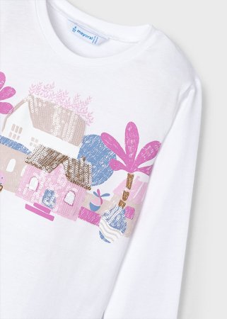 MAYORAL pikkade varrukatega t-särk 6F, valged, 3093-80 