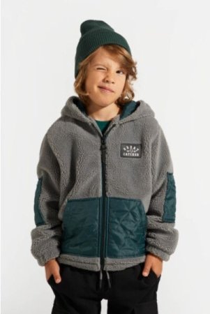 COCCODRILLO hooded pullover with zipper ACADEMY BOY KIDS, hall, ZC4132501ABK-019-122, 122 cm 