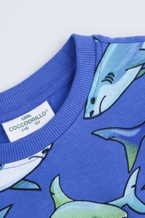 COCCODRILLO lühikeste varrukatega särk IN THE SUN BOY KIDS, sinine, WC5143203IBK-032-122, 122 cm 