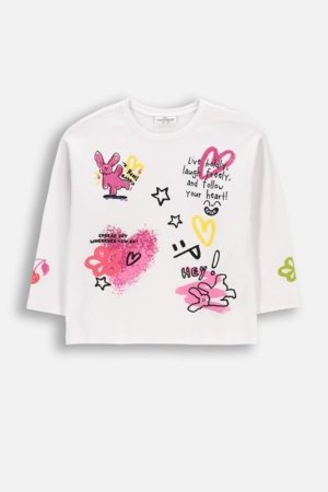 COCCODRILLO pikkade varrukatega t-särk, valged, cm 