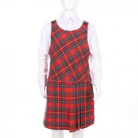 MAMAJUM sarafan slim fit 10-000017, ruuduline, punane, 146/152 cm 
