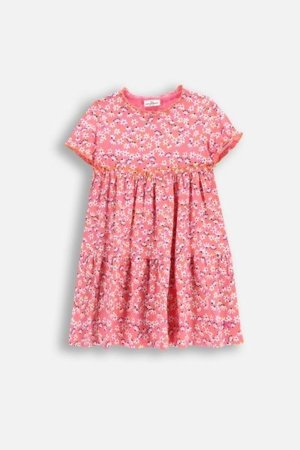 COCCODRILLO lühikeste varrukatega kleit FLOWER PARADISE GIRL KIDS, roosa, WC5129201FGK-007-122, 122 cm 