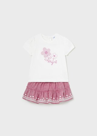 MAYORAL lühikeste varrukatega t-särk + seelik 4G, hibiscus, 1933-85 