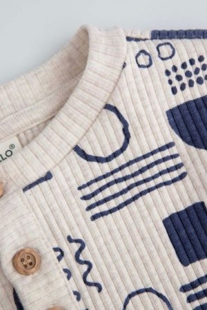 COCCODRILLO pikkade varrukatega särk SAGE TIME BOY NEWBORN, kreemjas, WC5143101SBN-002-086, 86 cm 