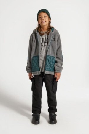 COCCODRILLO hooded pullover with zipper ACADEMY BOY JUNIOR, hall, ZC4132501ABJ-019-164, 164 cm 