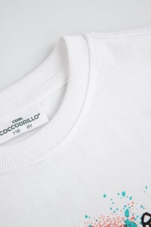 COCCODRILLO t-särk SPORTS BOY KIDS, valge, cm 