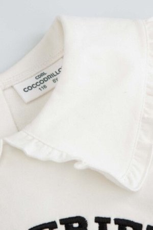 COCCODRILLO hoodie ACADEMY GIRL KIDS, ecru, ZC4132101AGK-003-122, 122 cm 