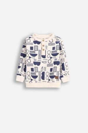 COCCODRILLO pikkade varrukatega särk SAGE TIME BOY NEWBORN, kreemjas, WC5143101SBN-002-086, 86 cm 