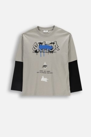 COCCODRILLO pikkade varrukatega t-särk, hallid, cm 