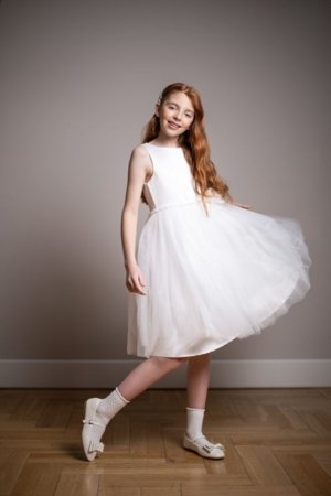 COCCODRILLO varrukateta kleit, valge, suurus 