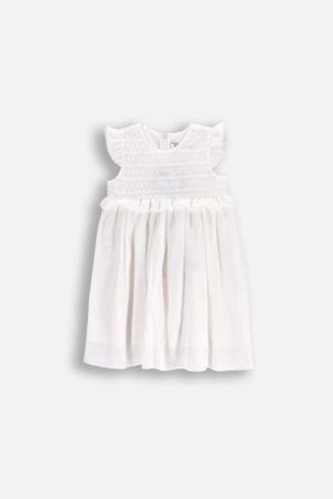 COCCODRILLO lühikeste varrukatega kleit ELEGANT BABY GIRL, kreemjas, WC5128204EBG-003-098, 98 cm 