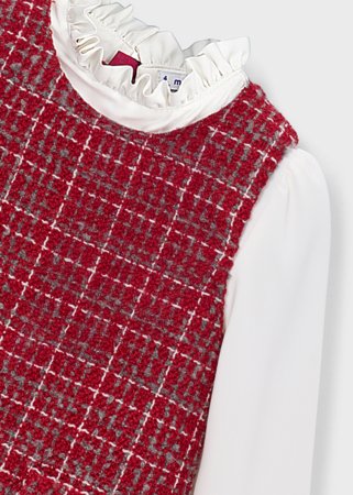 MAYORAL pikkade varrukatega kleit, red, 7.042-32, 116  cm 