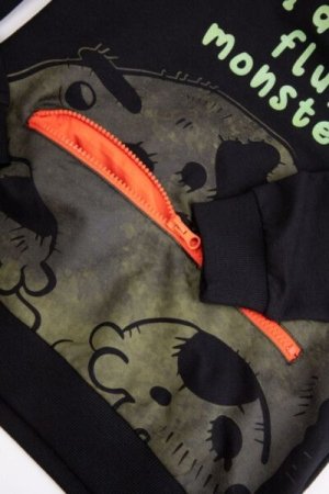 COCCODRILLO sweatshirt GRUNGE SWAMP BOY KIDS, must, ZC4132301GBK-021-122, 122 cm 