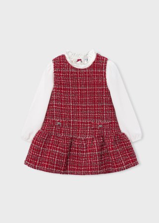 MAYORAL pikkade varrukatega kleit, red, 7.042-32, 116  cm 
