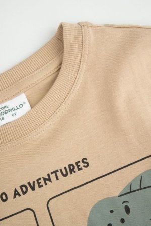 COCCODRILLO lühikeste varrukatega t-särk, beež, cm 