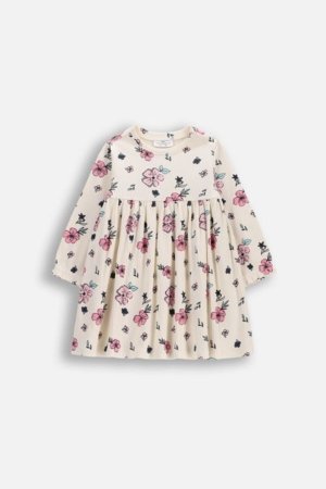 COCCODRILLO pikkade varrukatega kleit, kreemi värv, suurus 