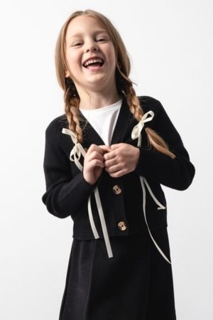 COCCODRILLO nööpidega kampsun BACK TO SCHOOL GIRL, must, WC5172201BSG-021-164, 164 cm 