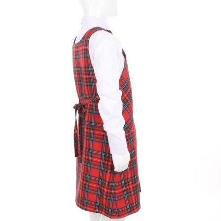 MAMAJUM sarafan slim fit 10-000017, ruuduline, punane, 146/152 cm 