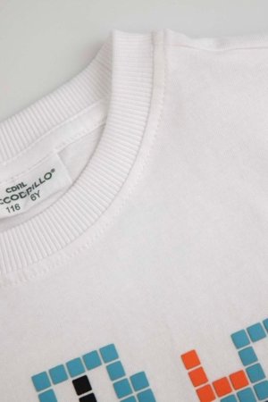 COCCODRILLO lühikeste varrukatega t-särk, valged, WC6143204MBK-001-116, 116 cm 