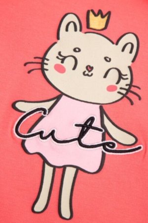 COCCODRILLO t-shirt HEARTS GIRL NEWBORN, roosad, ZC4143101HGN-007-086, 86 cm 