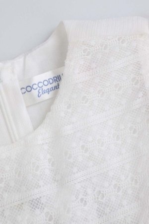 COCCODRILLO lühikeste varrukatega kleit ELEGANT BABY GIRL, kreemjas, WC5128204EBG-003-098, 98 cm 
