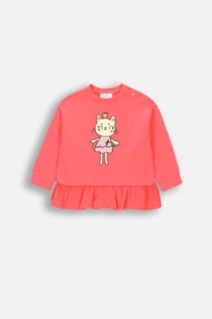 COCCODRILLO t-shirt HEARTS GIRL NEWBORN, roosad, ZC4143101HGN-007-086, 86 cm 