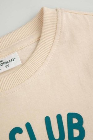 COCCODRILLO lühikeste varrukatega t-särk, kreemi värv, WC6143204FBK-003-116, 116 