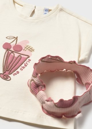 MAYORAL peapael, lühikeste varrukatega t-särk + retuusid, peony, 1.750-37, 92  cm 