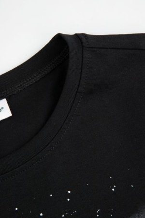 COCCODRILLO t-shirt EVERYDAY GIRL A, black, ZC5143102VGA-021-128, 128 cm 