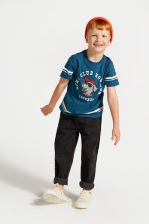 COCCODRILLO short sleeved t-shirt ACADEMY BOY KIDS, sinised, ZC4143202ABK-014-098, 98 cm 