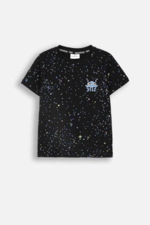COCCODRILLO t-shirt WORLD OF PIXEL BOY KIDS, mustad, ZC4143201WBK-021-122, 122 cm 