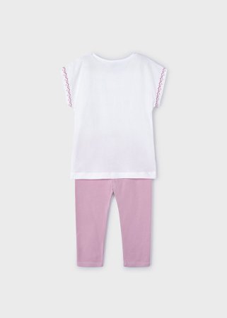 MAYORAL lühikeste varrukatega t-särk + retuusid 6N, mauve, 3710-47 